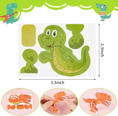 KIMOBER 25Pcs Educational 3D Cartoon Puzzle,3D Dinosaur Puzzle for Kids DIY Cartoon Dinosaur Animal Learning Education Puzzle Jigsaw Toys for Kids...