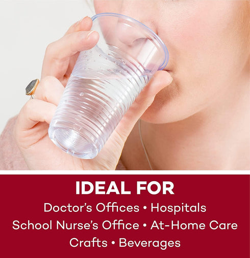 Dealmed 3 oz. Disposable Plastic Cups – 100% Recyclable Cups for Doctor's Offices, School Nurse's, Hospitals, at Home and More (Pack of 100)...