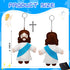 Shappy Mini Jesus Plush Toy Little Jesus Figures Keychain Stuffed Jesus Plush Doll Christian Figure Bulk Religious Stuffed Toys Gifts for First Co...