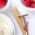 Kuchengerate 3.5 inc Crepe Spreader and 12 inc Wooden Spatula Turner Crepe Maker Set - T Shaped Structure - Handmade Natural Beech Wood - No Paint...