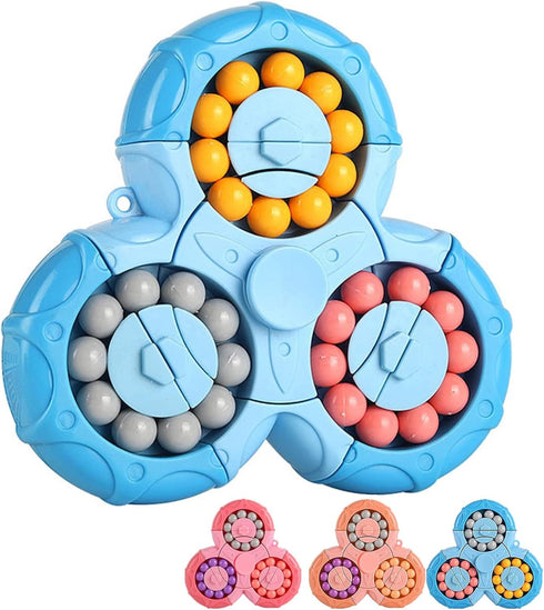 Magic Bean Rotating Brain Teaser Finger Puzzle Toy,Boys Girls Handheld Spinner Stress Anxiety Relief Ball Game Sensory Toys,Gift for Kids Ages 3Ab...