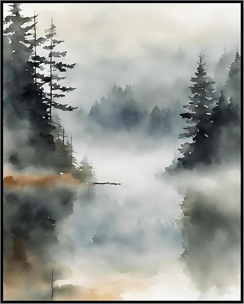 Posterizer 1 pcs- trees and jungle-nature scene style 5-Landscape & Nature Art-Floral Botanical Art- Decor for Home & Office- unframed wall art...