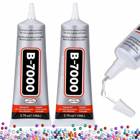 B-7000 Craft Glue for Jewelry Making - 110ml/3.7oz (2 Pack) - Multi-Function B-7000 Super Adhesive Glues Liquid Fusion Glue for Rhinestones Crafts...