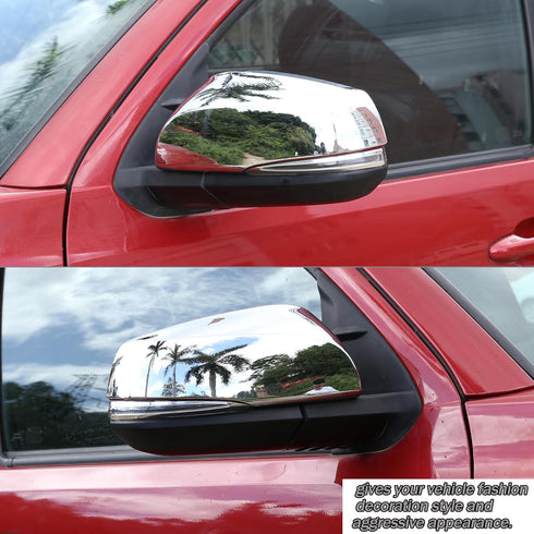 Car Door Side Mirror Cover Trim Compatible with Tacoma 2006-2015,Outside Door Mirror Cover Trim, Exterior Rearview Mirror Cap ABS (Bright Silver)...