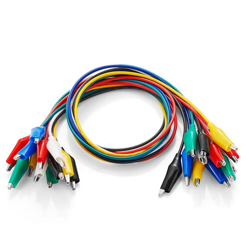 12PCS Alligator Clips Electrical, 6 Clolors Premium Test Leads Set, 22AWG Flexible Copper Wire for Test Probes, 21.5 Inches Jumping Wires are Sold...