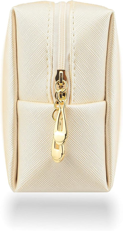 Small Makeup Bag Portable Cosmetic Bag for Women Makeup Pouch Waterproof Toiletry Bag for Travel (Beige, Normal)...