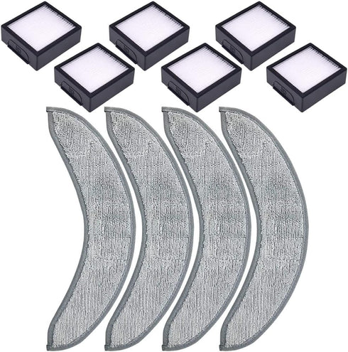 Chrostion Replacement Parts Compatible with iRobot Roomba Combo j7+/Plus & Combo j9+ Robot Vacuum Cleaner,4 Pack Mopping Pads + 6 Pack HEPA Filter...