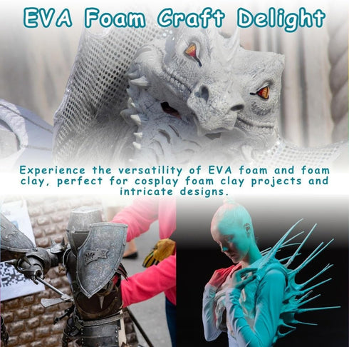 36 Color Air Dry Foam Clay for Sculpting and Cosplay Set - Ultralight, Soft, and Pliable Air Dry Modeling Clay Clay Foam for All Ages - Safe and N...