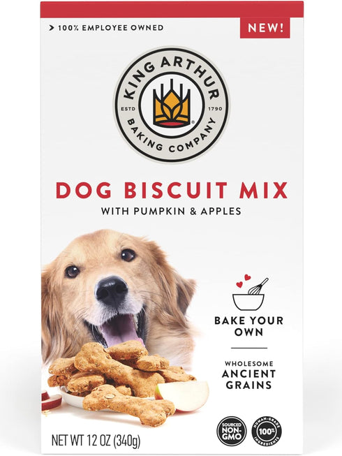 King Arthur Baking Company Dog Biscuit Mix, Pumpkin & Apple, Homemade Dog Treats, 12oz...