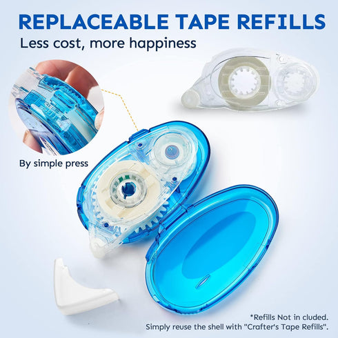 12 Pack Double Sided Tape Roller, 8mm x 315 Inch Permanent Adhesive Scrapbook Tape Dispenser Runner, Glue Tape Roller for Scrapbooking, Crafts and...