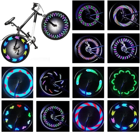 Rottay Bike Wheel Lights, Bicycle Wheel Lights Waterproof RGB Ultra Bright Spoke Lights 14-LED 30pcs Changes Patterns -Safety Cool Bike Tire Acces...