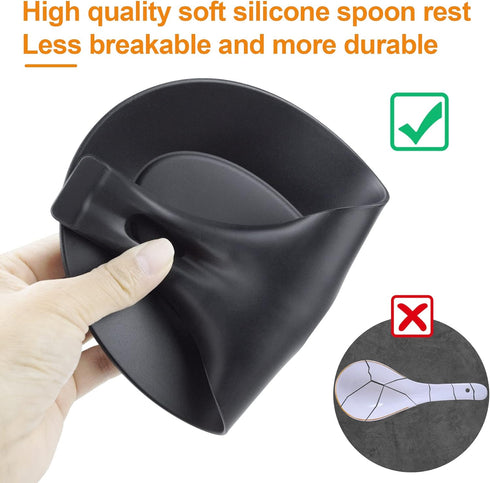 Spoon Rest for Stove Top, 3 Pack Large Silicone Spoon Holder for Kitchen Counter,Coffee Spoon Rest,Heat Resistant Cooking Spoon Holder Perfect Kit...