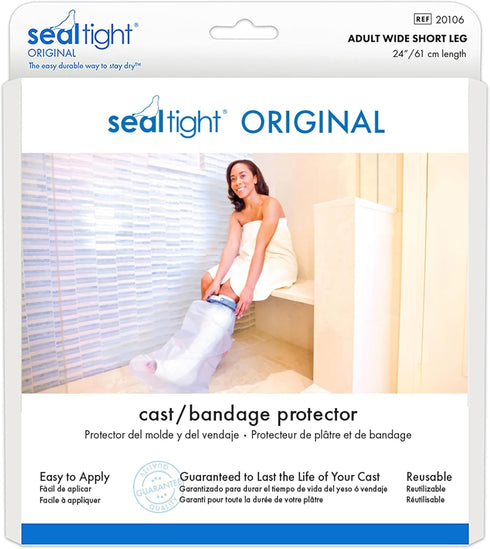 Brownmed Seal-Tight Original Cast & Bandage Protector - Waterproof Adult Leg Cast Cover - Adult Short Wide Leg...
