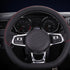 Rehomy D Shaped Breathable Leather Anti-Slip Car Steering Wheel Cover Flat Bottom 14.5-15.25 Universal Fit...