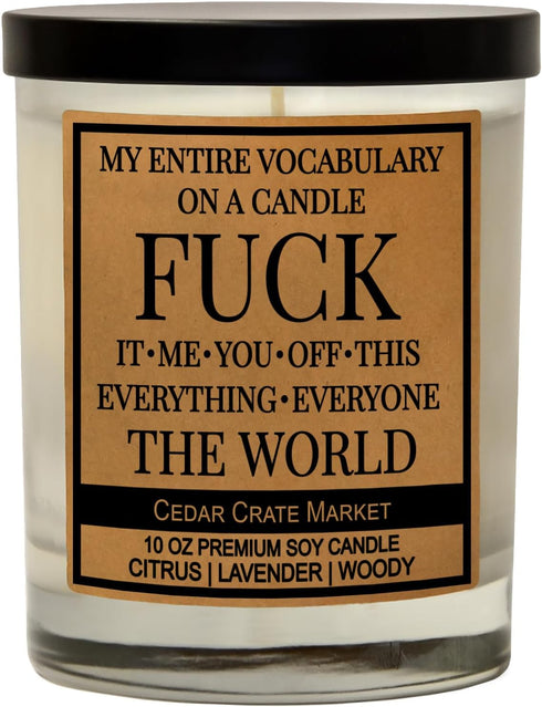 Fun Gifts Candles for Women | My Entire Vocabulary On A Candle | Scented Candle for BFF Gifts, Girlfriend, Boyfriend, Boss, Coworker Birthday, Tha...