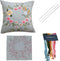 AMLESO DIY Embroidery Covers Kit Cushion Cover Semi-Finished for Living Room Sewing Supplies Adults Beginners Gift, light blue...