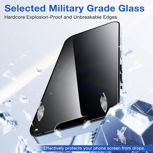 3+3 Pack iPhone 13 Pro Max Privacy Screen Protector with Camera Lens Protector, Anti Spy Tempered Glass Film 9H Hardness Bubble Free Shatterproof ...