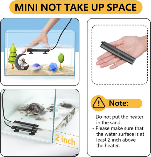 hygger Mini Submersible Aquarium Heater, Turtle and Betta Tank Heater with Digital Display/Five-Key External Controller Freshwater (75W-Digital)...