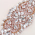 Rose Gold Rhinestone Applique XINFANGXIU Crystal Beaded Patch for Bridal Wedding Dress Sash Belt...