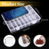 2 Pack 24 Grids Clear Plastic Organizer Box, Storage Container with Adjustable Divider, Craft and Bead Storage Organizer Box for DIY Jewelry Tackl...