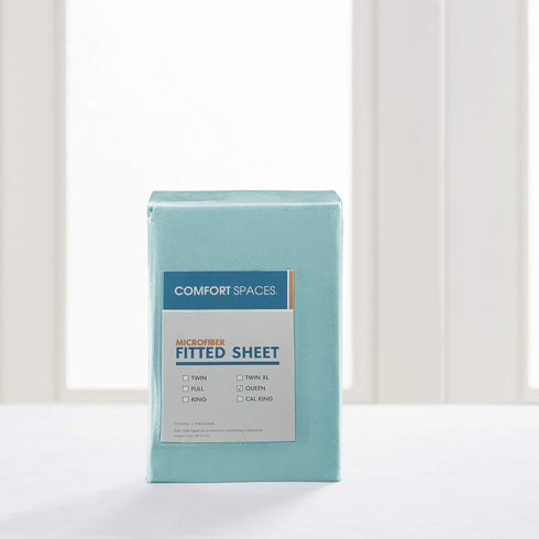Comfort Spaces Microfiber Bed Fitted Sheet 14" Deep Pocket, Wrinkle Resistant, All Around Elastic - Year-Round Cozy Bedding, Fitted Sheet ONLY, Tw...