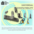 1.25" Gray Vacuum Attachment Kit with 2 Adapters (1-3/8" & 1-1/4") Floor Brush, Crevice Tool, Dust Brush, Upholstery Tool Compatible with Miele, E...