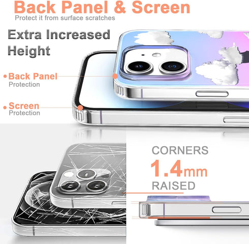 I-MGAE-IN-AR iPhone 11 Case Clear Designs Case,Holographic Aesthetics Cover with Fashionable for Women Girls,Shockproof Bumper Protective Cover fo...