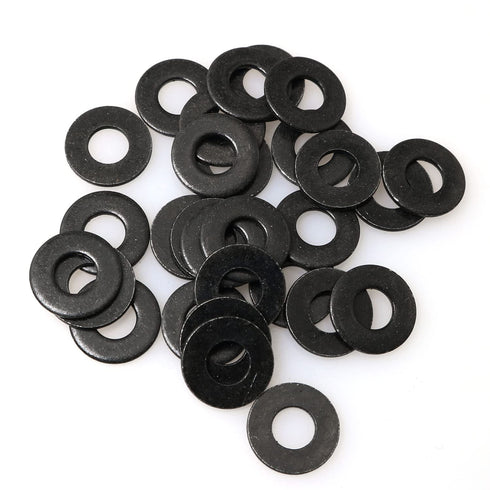 40Pcs M5 Flat Washer Adjustment Hardware Fitting Accessories Metal Gasket for Bolts and Screws, 304 Stainless Steel Black Zinc...