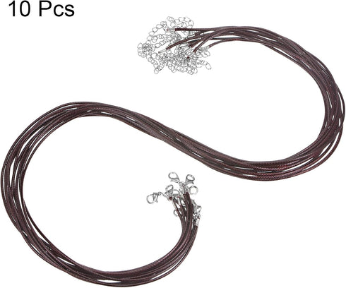 10pcs Waxed Necklace Cord Bulk, 23 Inches and 2mm Dia Necklace String Rope with Clasp for Pendants, Bracelets, Necklaces, Jewelry Making Beading S...