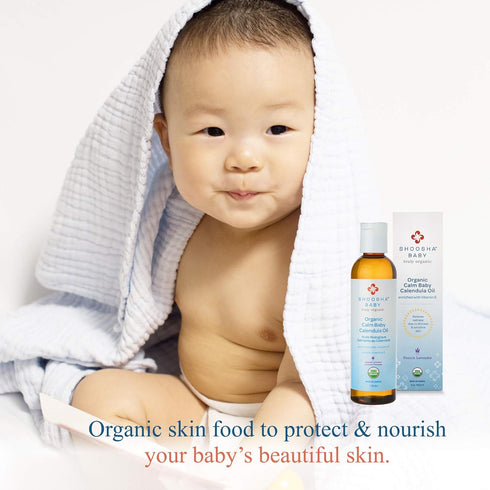 Shoosha Organic Calendula Oil French Lavender, for Babies, Real Calendula Oil, Calendula Massage Oil Moisturizer, Hypoallergenic, Gluten-Free, 100...