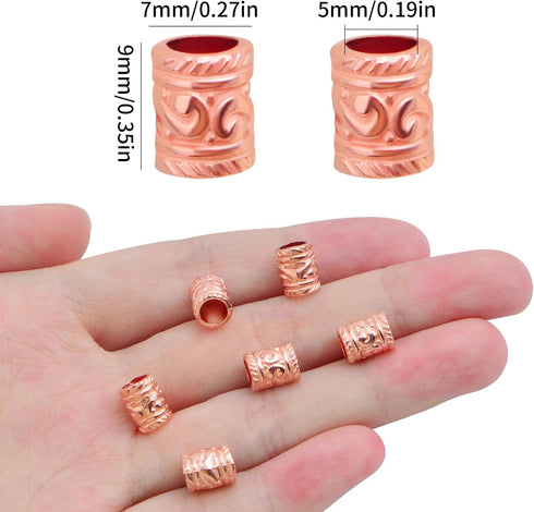 100pcs Alloy Column Spacer Beads European Large Hole(5 mm) Tube Barrel Loose Beads Bulk Metal Spacers Craft Supplies for DIY Bracelet Necklace Ear...