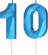 Number Birthday Candles(10 Candle Blue) 3D Diamond Shape Number Happy Birthday Cake Candles for Birthday Party Wedding Decoration Reunions Theme P...