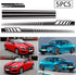 5 Pieces Vinyl Car Side Sticker Long Stripe Auto Body Racing Sports Decals Universal Car Truck DIY Decal Stripe Vinyl Stickers Decoration...