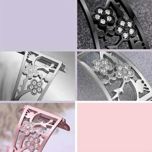 Bling Bracelets Compatible with Apple Watch Band 46mm/45mm/44mm/42mm iwatch Bands Series 10/9/8/7/6/5/4/3/2/1/SE, Women Stainless Steel Dressy Jew...