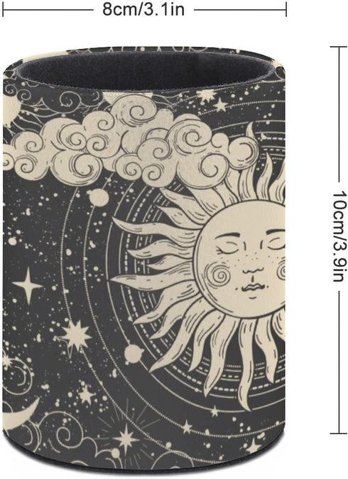 XUWU Tarot Celestial Bohemian Pen Holder Pencil Organizer Cute Pencil Cup Desk Decor Makeup Brush Holder PU Multifunctional Office Suppliesfor Hom...