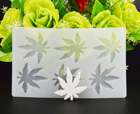 (THIN and SHALLOW) Marijuana Leaf Embossed Fondant Maple Silicone Mold for Chocolate Candy Gum Paste Polymer Clay Resin Kitchen Baking Sugar Craft...