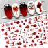Halloween Nail Art Stickers Blood Nail Decals, 6 Sheets 3D Self Adhesive Halloween Nail Art Supplies Sticker Blood Scar Clown Eye Halloween Nail D...