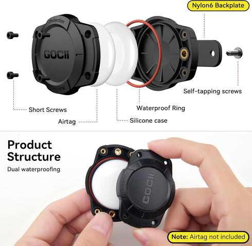 Airtag Dog Collar Holder 2 Pack,Super Waterproof Mount for Apple AirTag,Fits All Pet Width Collars,AirTag Holder Case for Small Medium Large Dogs....
