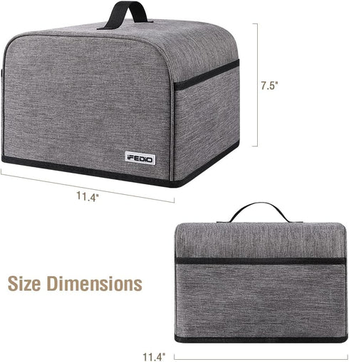4 Slice Toaster Cover with Pockets & Top Handle,Small Appliance Toaster Dust Cover , Machine Washable(Grey)...
