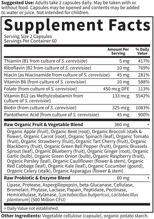 Garden of Life Vitamin B Complex - Vitamin Code Raw B Complex - 120 Vegan Capsules, High Potency B Complex Vitamins for Energy & Metabolism with B...