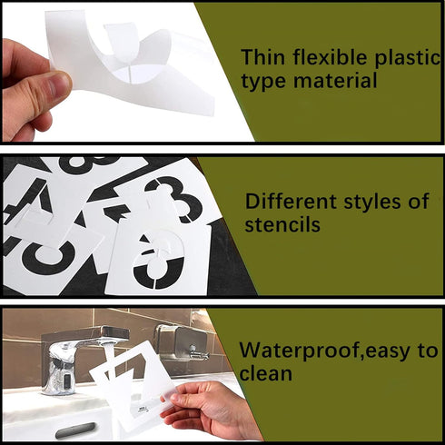 4 Inch Letter Stencils and Numbers,40 Pcs Reusable Plastic Large Alphabet Art Craft Stencils for Painting on Wood, Wall, Fabric, Rock, Chalkboard,...