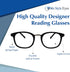 In Style Eyes Modern Reading Glasses - Full-rimmed, Classic Oval Style, Lightweight Frame with Metal Spring Hinges - Grey - 2.5x...