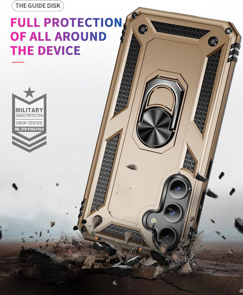 PASNEW for S23 FE Case,360° Ring Kickstand Magnetic Car Holder,Military Shockproof Drop Protection Hard Shell,Phone Cases for Samsung Galaxy S23 F...