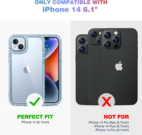 Diaclara Designed for iPhone 14 Case, Full Body Rugged Case with Built-in Touch Sensitive Anti-Scratch Screen Protector, with Camera Lens Protecto...