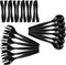 Set of 18 - Heavy Duty Disposable Plastic Serving Utensils, Six 10” Spoons and Forks, Six 6-1/2” Tongs, Black...