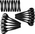 Set of 18 - Heavy Duty Disposable Plastic Serving Utensils, Six 10” Spoons and Forks, Six 6-1/2” Tongs, Black...