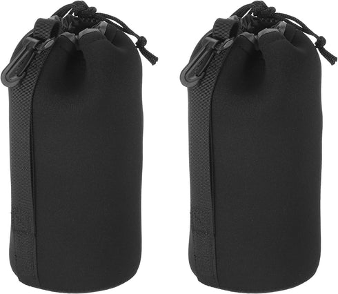 PATIKIL Camera Lens Bag, 2 Pcs 3.5" IDx9.8 H Drawstring Lens Pouch with Thick Protective Neoprene, Lens Case for DSLR Camera Lens, Water Coffee Cu...