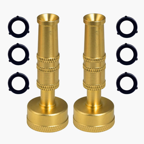 Heavy Duty Brass Adjustable Twist Hose Nozzle, 3/4" GHT Jet Nozzle High Pressure Garden Water Hose for Hose Outdoor Garden,Car Wash(2 Set?...