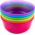 Kids Plastic Dinnerware Set of 6 Multi Color Bowls - Reusable, BPA-Free, Dishwasher Safe and Microwaveable...