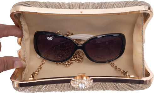 Clutch Purses for Women Glitter Crossbody Purse Pleated Evening Bag with Rhinestone Clutches for Party Wedding Prom...